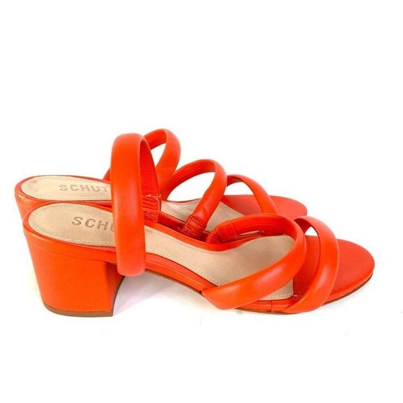 SCHUTZ Shoes - SCHUTZ Olly Block Heel Sandal 7 Bright Orange